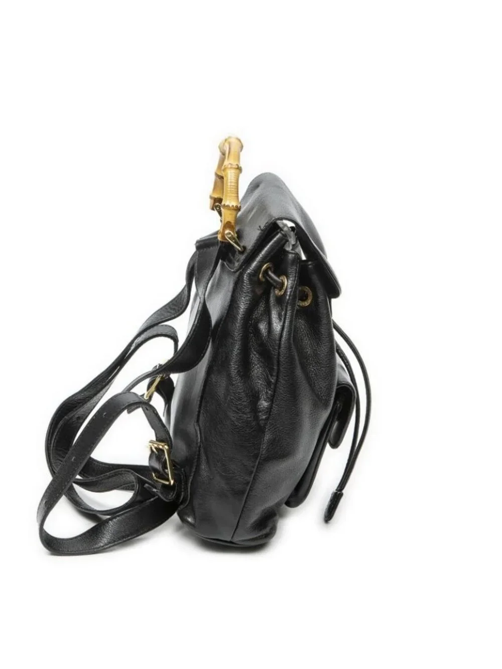 Gucci Mini Bamboo Backpack Black Greinca Lambskin Leather - Picture 4 of 10